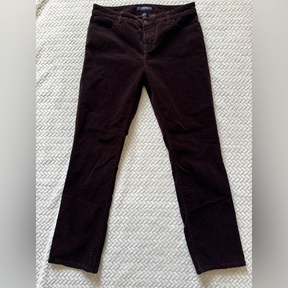 Chaps Brown Corduroy Straight Leg Jeans Size 10 Petite Length